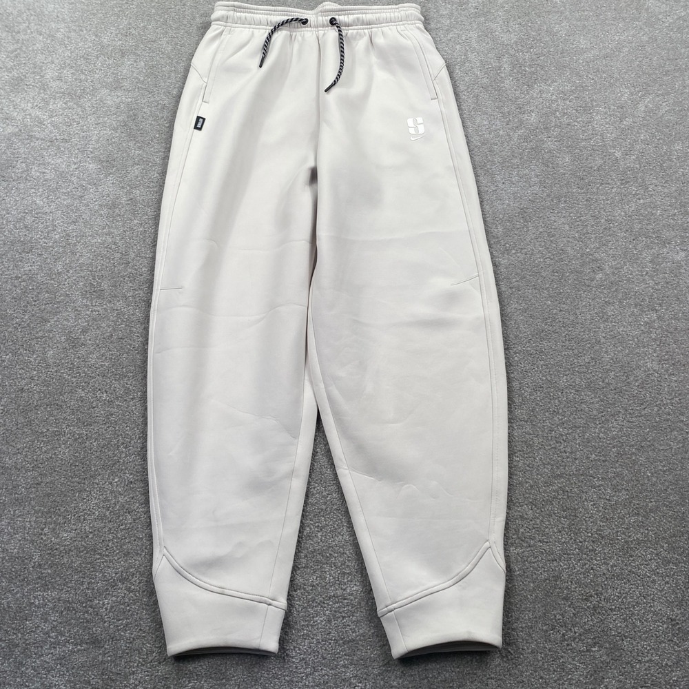 Nike Basketball Pants Womens Small Light Bone Dri-FIT Loose Fit IH3919-104